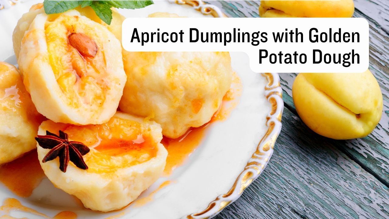 Apricot Dumplings with Golden Potato Dough
