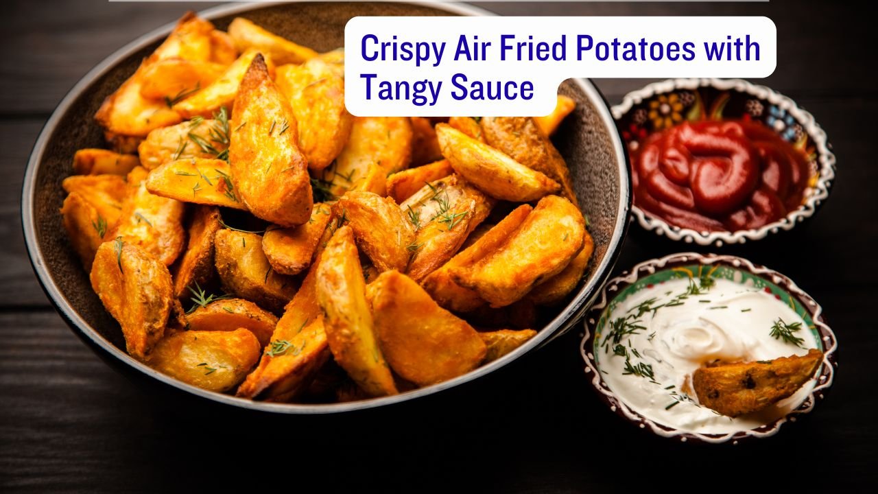 Crispy Air Fried Potatoes with Tangy Sauce – Quick & Tasty